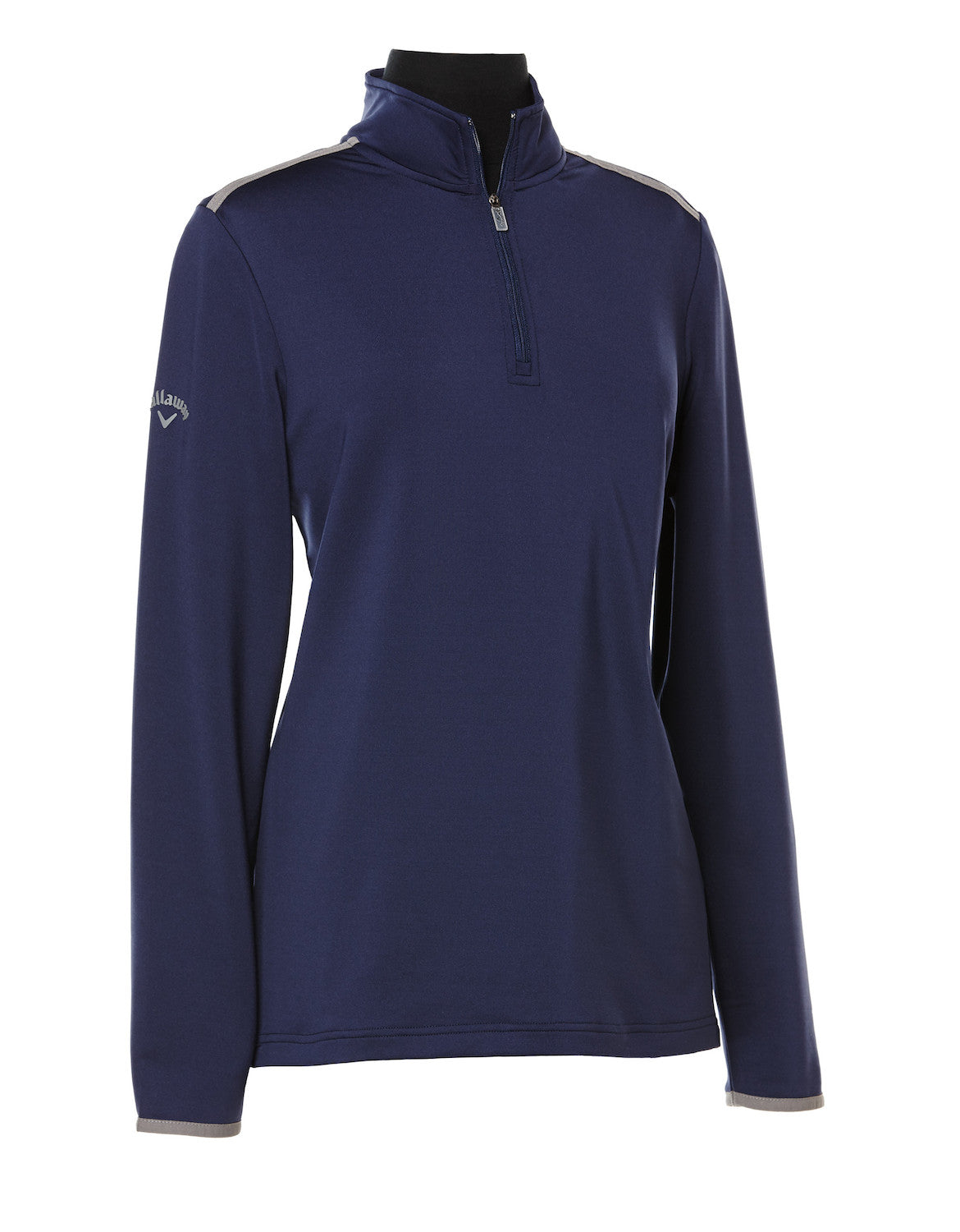 peacoat Ladies 1/4 Zip Mock Pullover side view