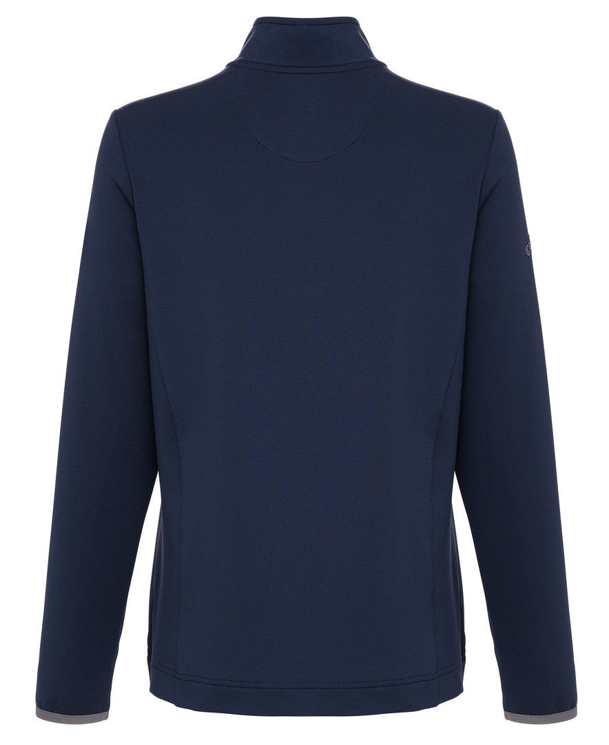 peacoat Ladies 1/4 Zip Mock Pullover back view