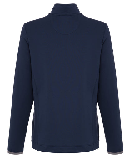 peacoat Ladies 1/4 Zip Mock Pullover back view